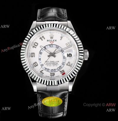 iu Factory Swiss Copy Rolex Sky-dweller 42mm White Arabic 9001 Watches